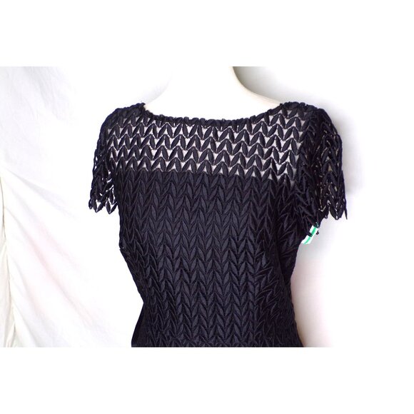 🆕KAY UNGER Tatum Lace Midi Cocktail Dress 8 Black - Picture 7 of 11